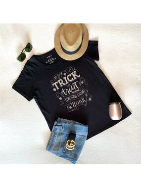 TORRID “Trick or Treat, Gimme Something Strong to Drink” Halloween Humorous Tee